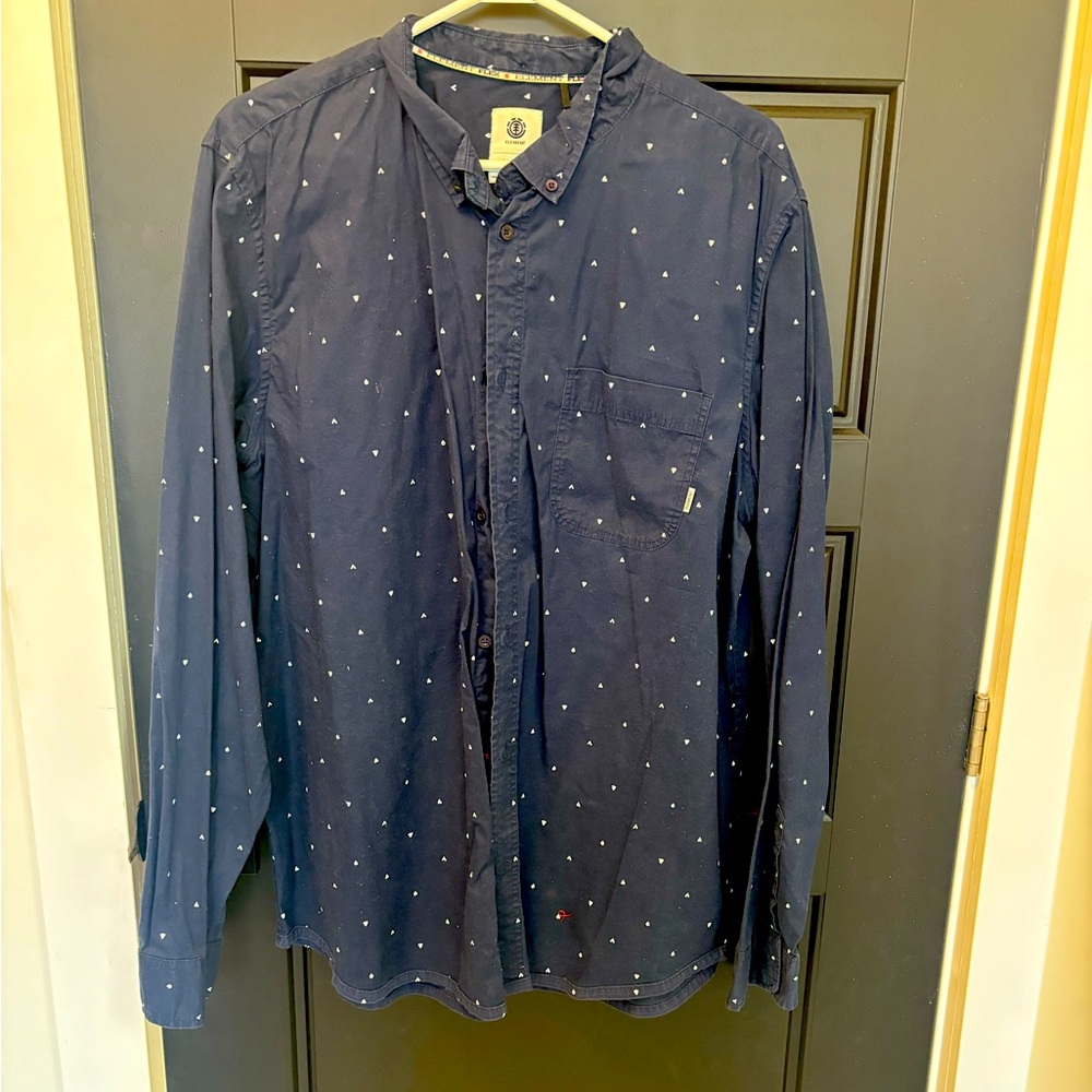 🔥2/$30🔥Element Men’s XL Blue Casual Button Down long sleeve Shirt